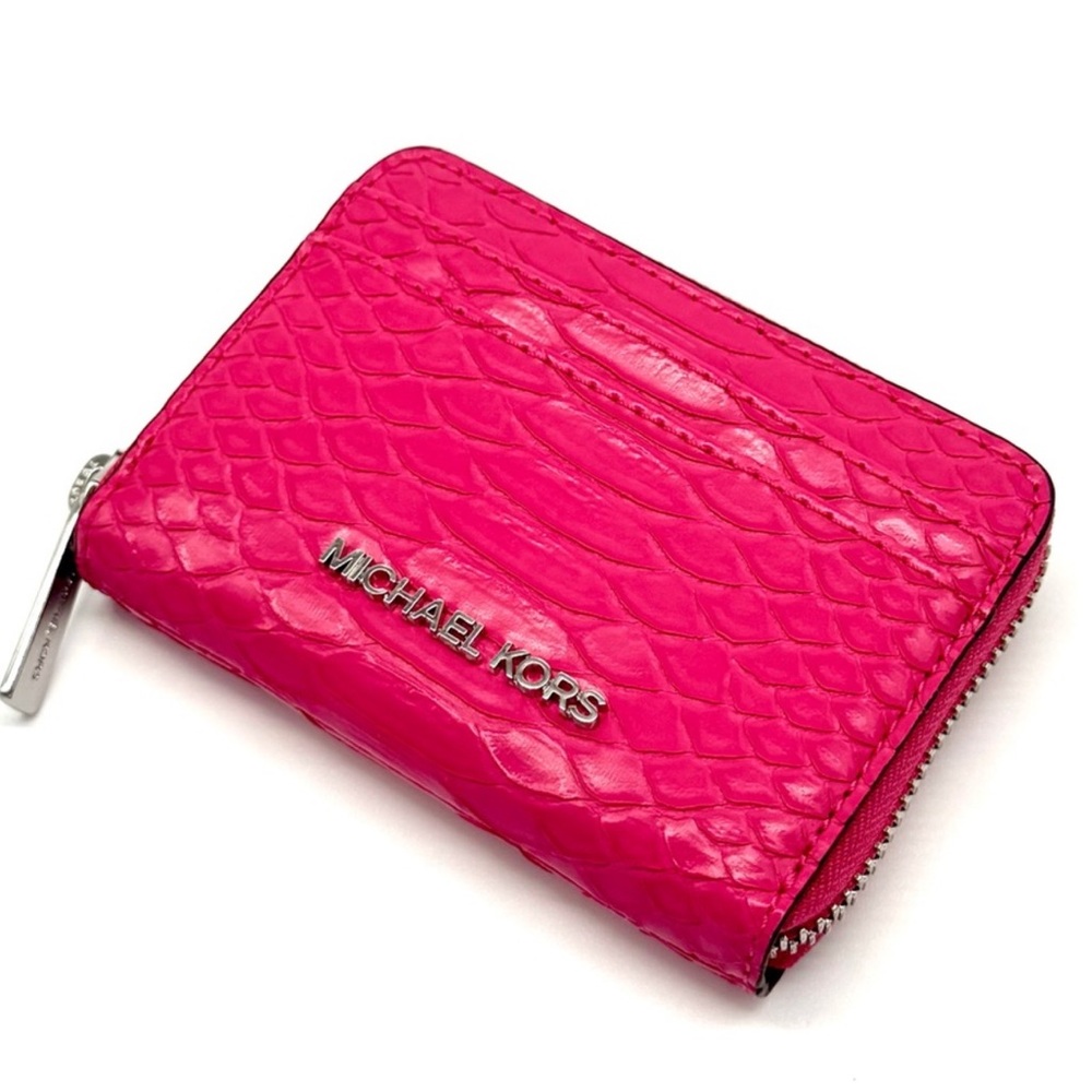 Michael Kors Medium ZA Card Case Wallet Electric Pink